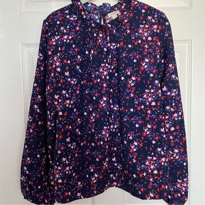 Never worn JCrew Factory Long-sleeve ruffleneck top - L
